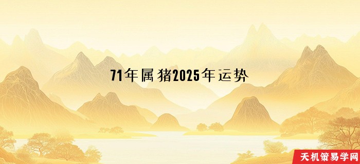 71年属猪2025年运势