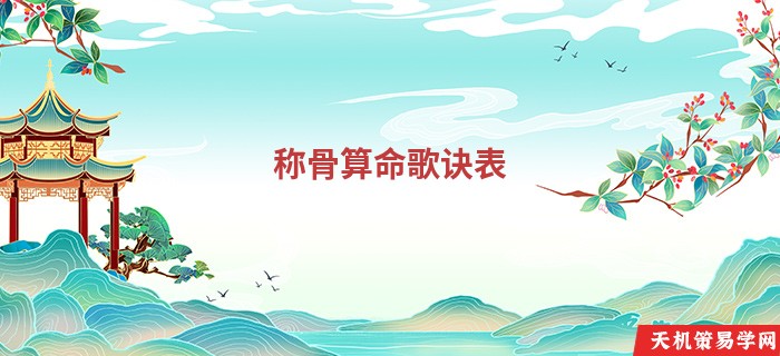 称骨算命歌诀表