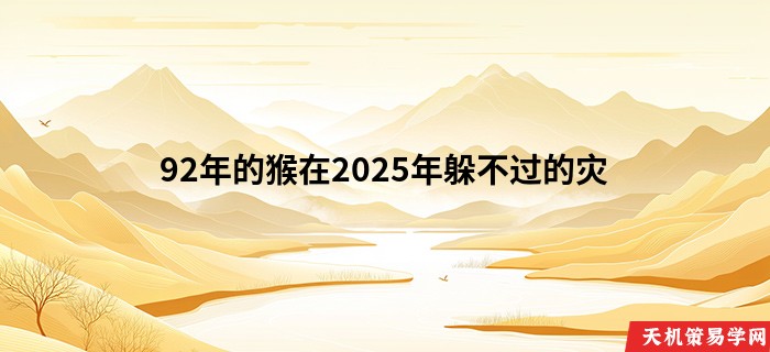 92年的猴在2025年躲不过的灾