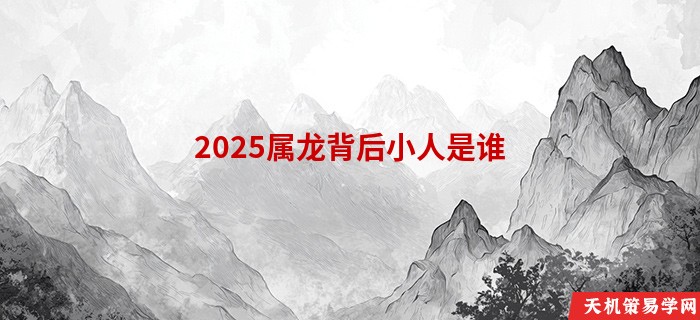 2025属龙背后小人是谁